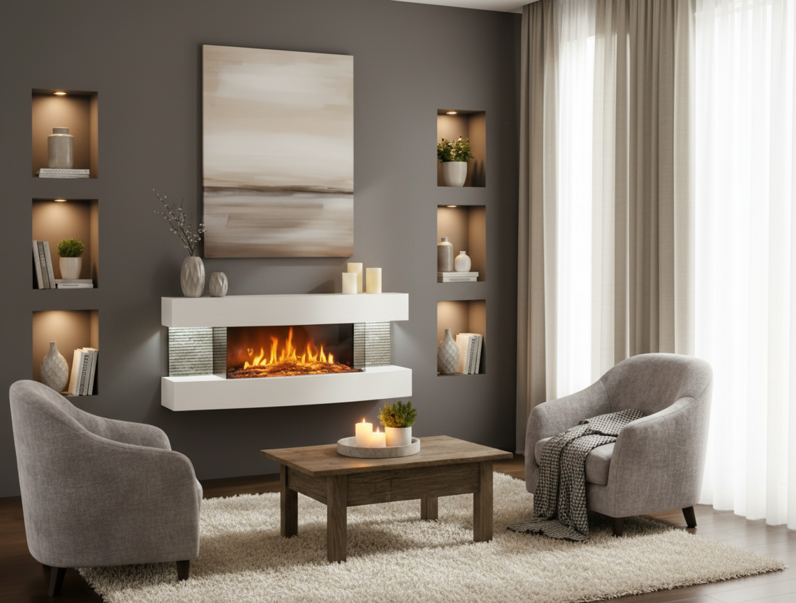 chemin-arte-lounge-blanche-120-cm-chemin-e-lectrique-murale image 2