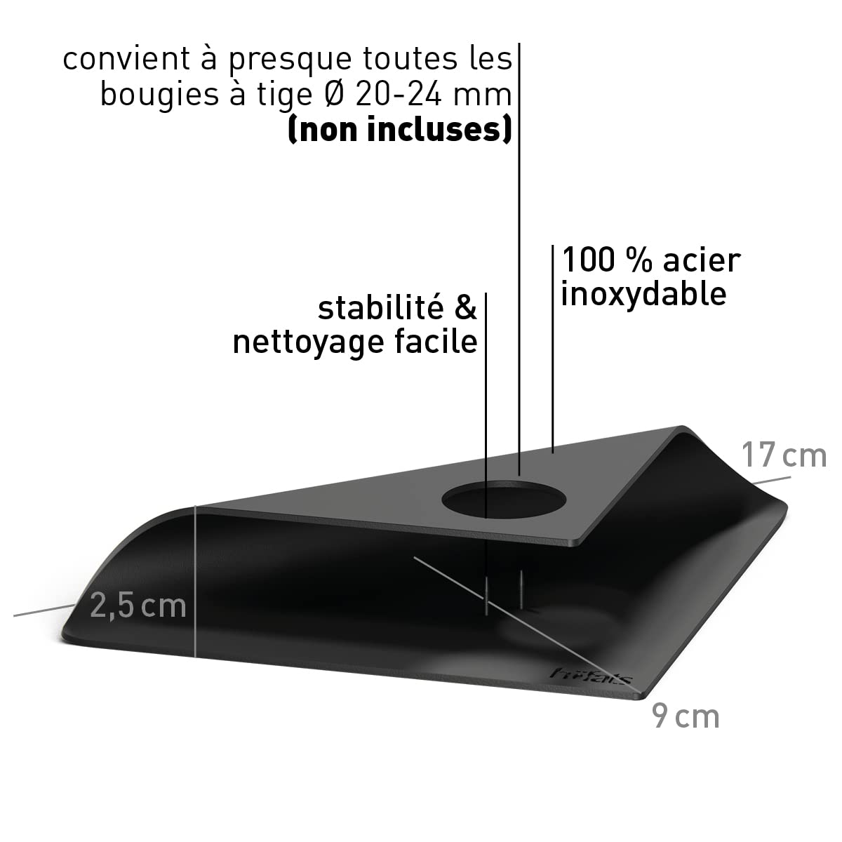 h-fats-square-candle-bougeoir-acier-inoxydable-17-x-11-x-2-5-cm image 2