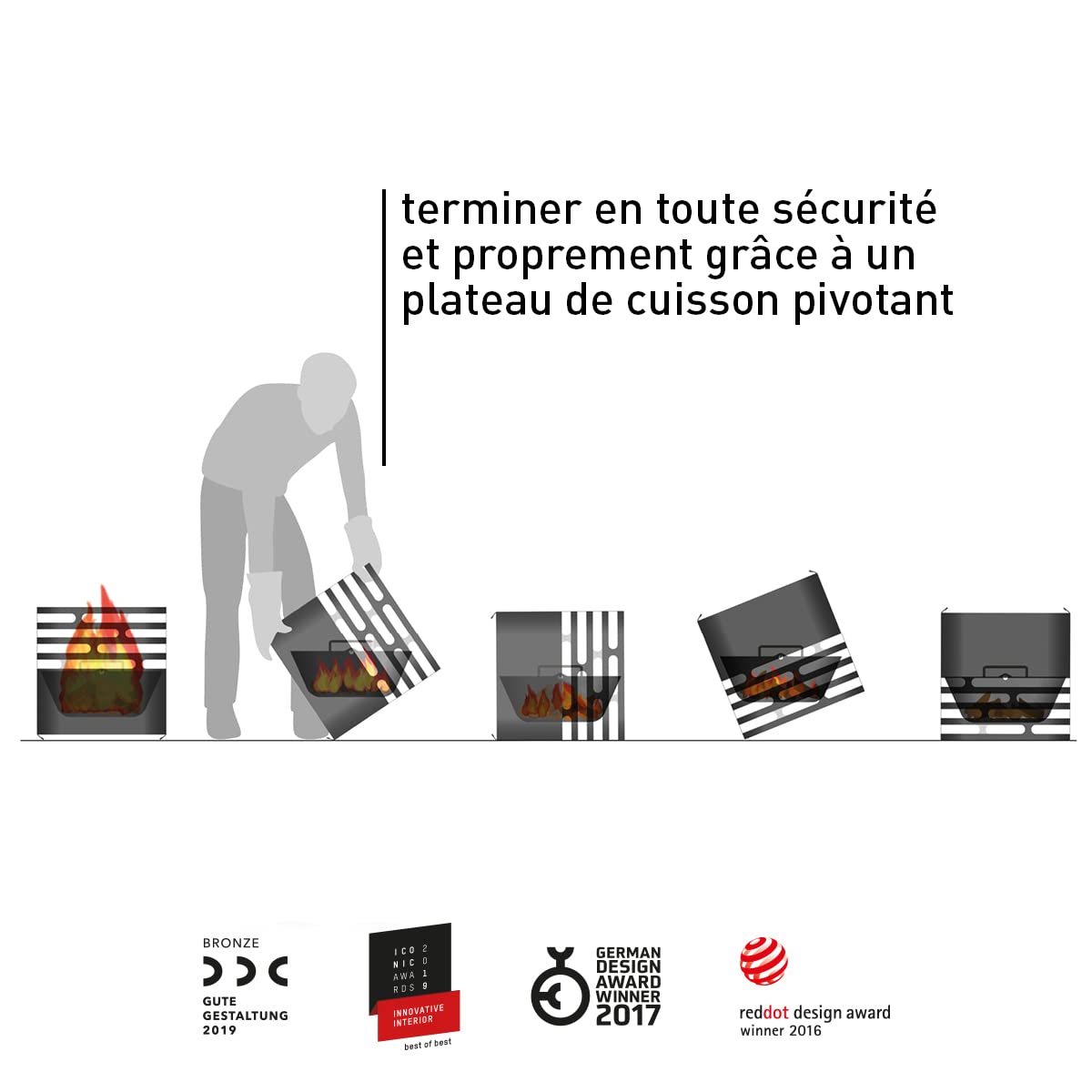 h-fats-cube-brasero-foyer-gril-tabouret-table-acier-inoxydable-noir image 2