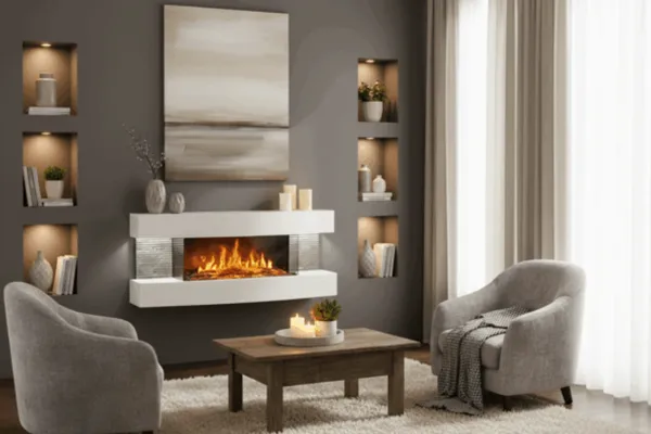 chemin-arte-lounge-blanche-120-cm-chemin-e-lectrique-murale image 1