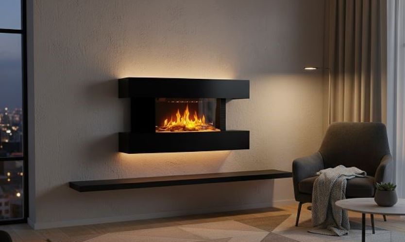 chemin-arte-lounge-m-dium-noire-82-cm-chemin-e-lectrique-murale image 4