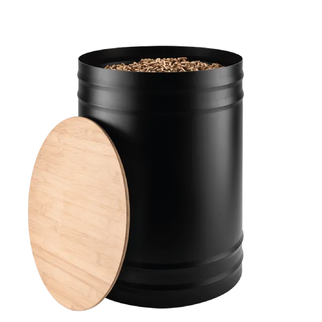 dixneuf-nevada-rangement-granul-s-acier-30-kg-couvercle-bambou-36-5-cm image 1