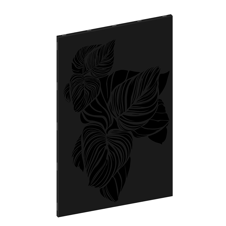 dixneuf-folia-plaque-murale-de-protection-po-le-motif-v-g-tal-noir-brillant image 2