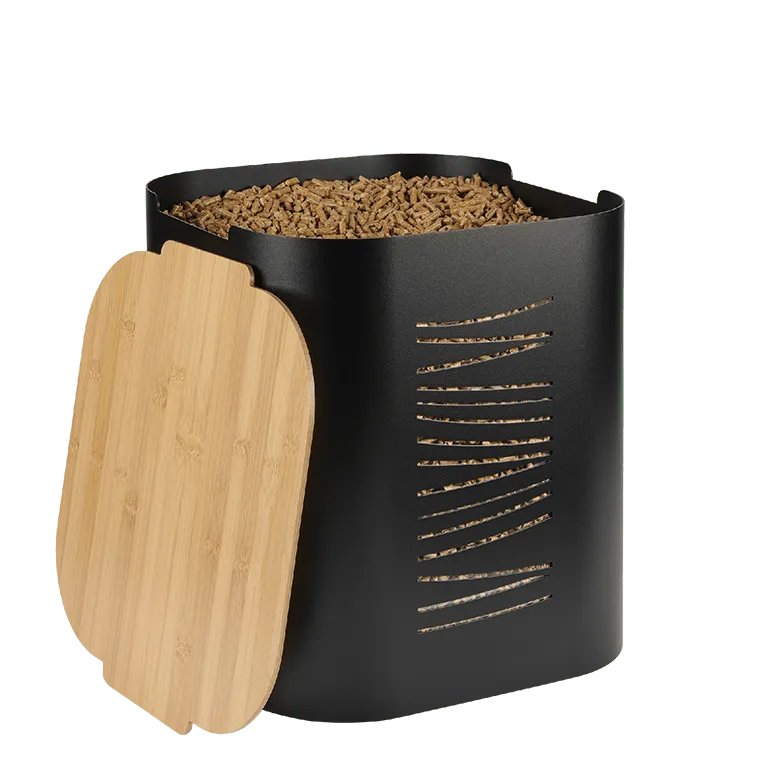 dixneuf-stepia-rangement-pellets-avec-couvercle-bambou-et-roulettes image 1