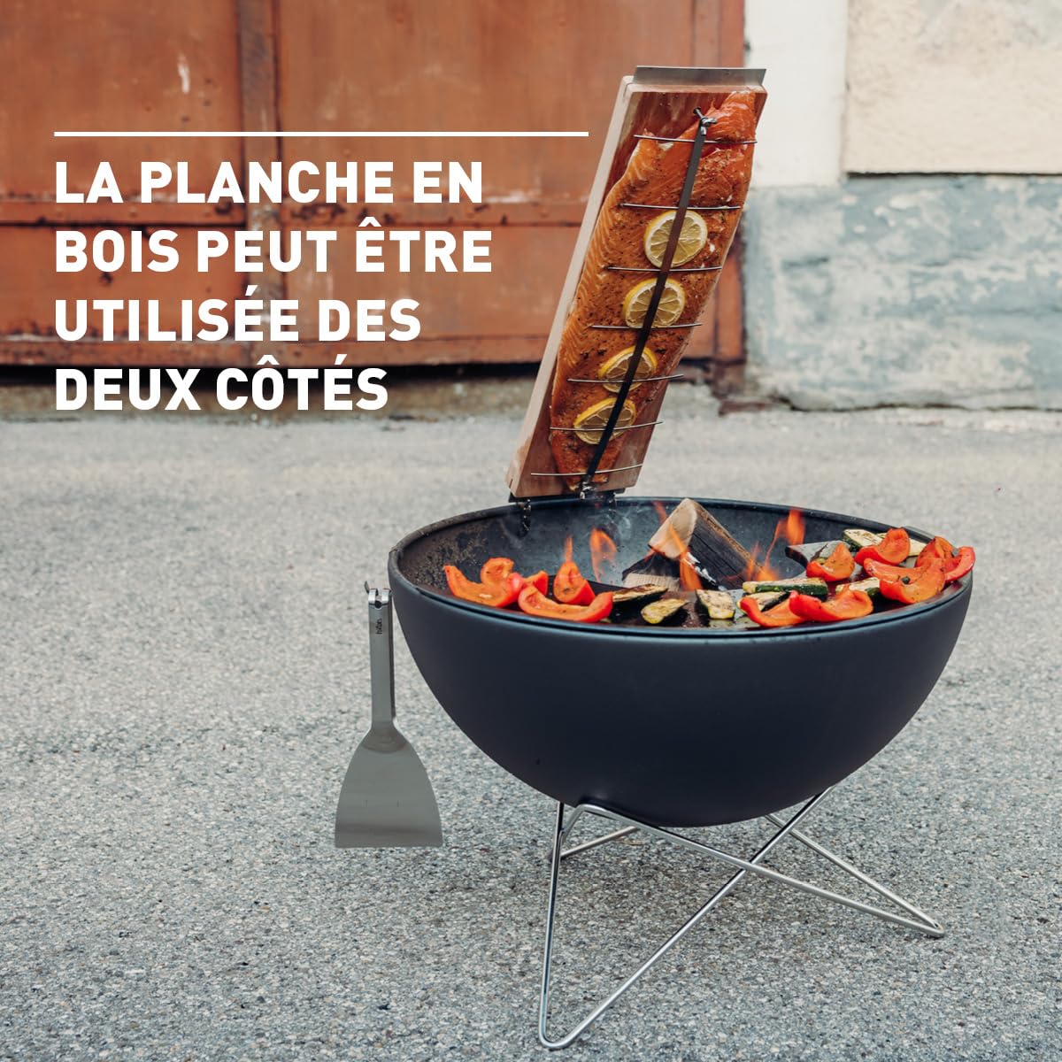 h-fats-planche-saumon-flamm-55-cm-avec-support-inox-r-glable-planche-fumer-en-h- image 6