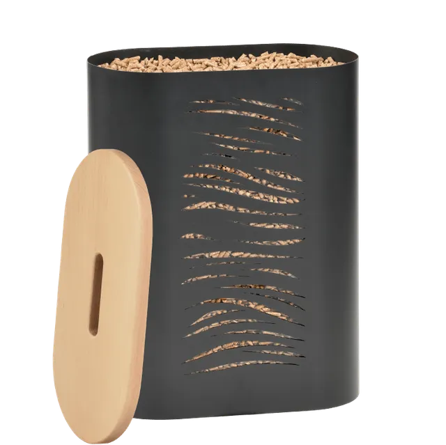 dixneuf-boreal-r-serve-granul-s-15-kg-roulettes-couvercle-h-tre-acier-noir image 1