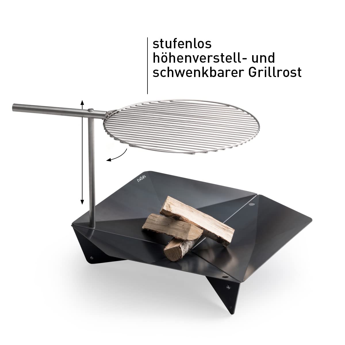 h-fats-triple-grille-45-ronde-inox-r-glable-pour-foyer image 2