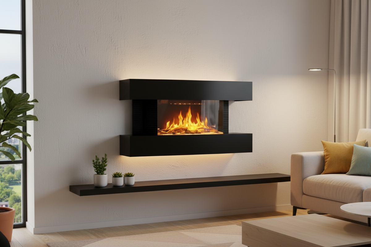 chemin-arte-lounge-m-dium-noire-82-cm-chemin-e-lectrique-murale image 1
