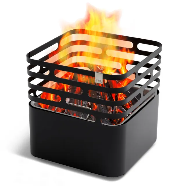 h-fats-cube-brasero-foyer-gril-tabouret-table-acier-inoxydable-noir image 1
