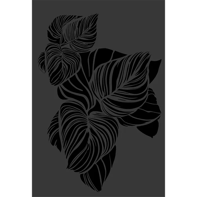 dixneuf-folia-plaque-murale-de-protection-po-le-motif-v-g-tal-noir-brillant image 1