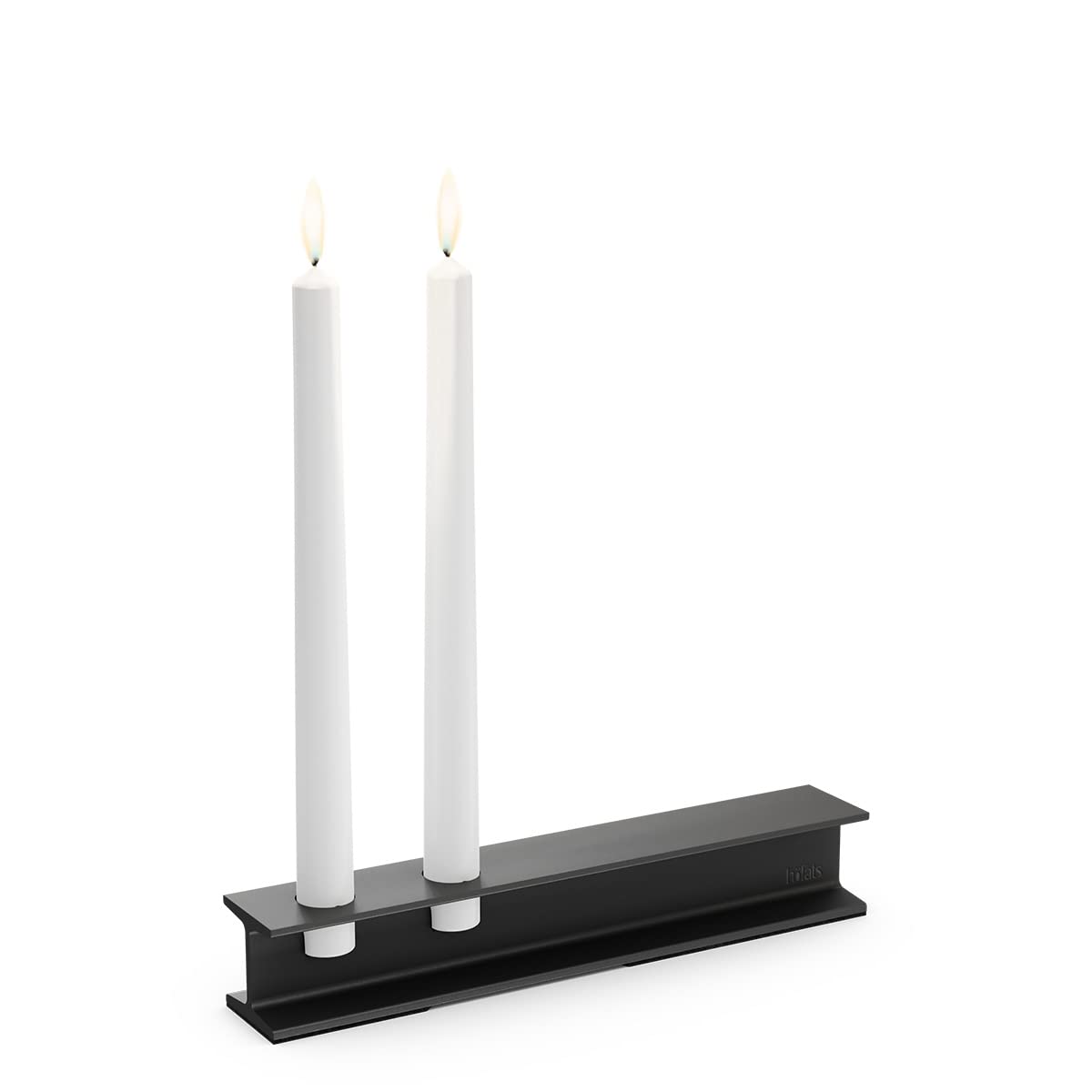 hf6fats-henry-metal-ii-noir-bougeoir-design-2-bougies-tige image 1