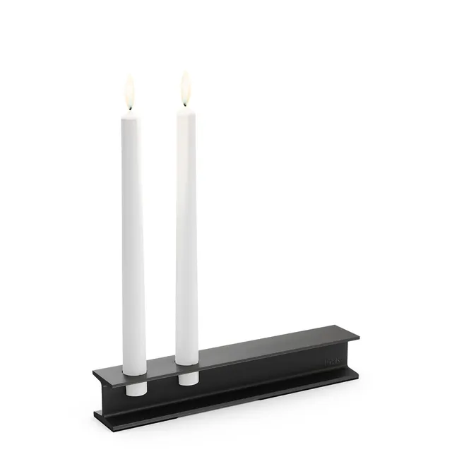 hf6fats-henry-metal-ii-noir-bougeoir-design-2-bougies-tige image 1